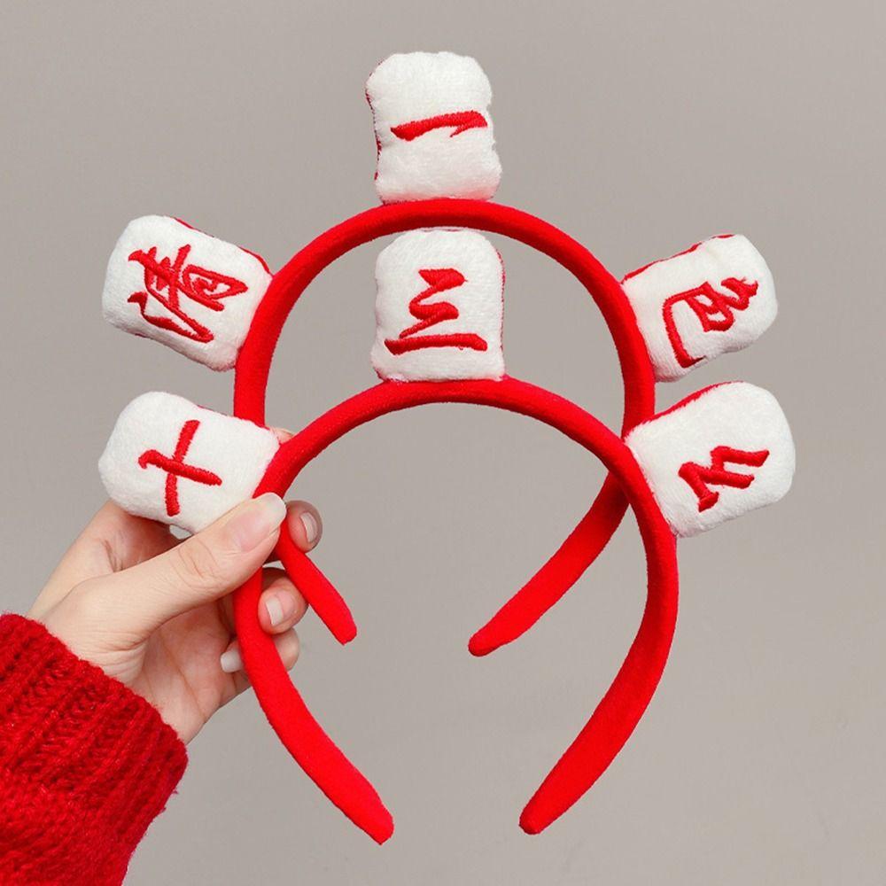 Characters Headdress For Women For Girls Korean Head Wrap Women Hairband Mahjong Headband Hair Hoop