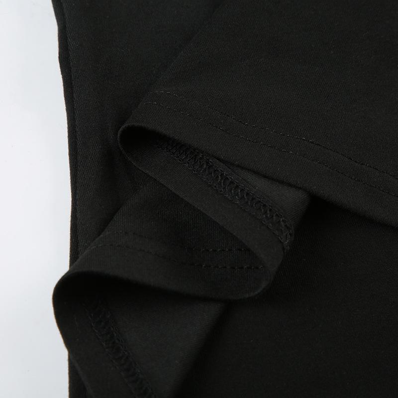 Gothic Print Black Tube Top Women Strapless Skinny Cropped Tops Summer Casual Chic Graphic Tees Y2k Streetwear Vest Basic