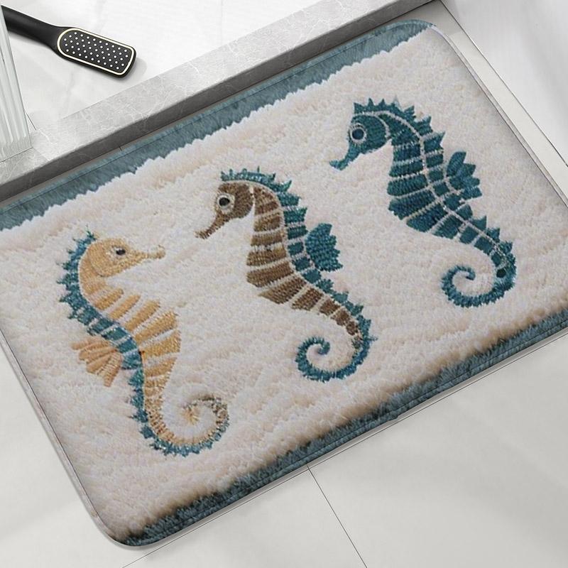Flannel Material Bathroom Anti Slip Floor Mat Shower Room Small Carpet Washbasin Absorbent Foot Mat Modern Decorative Mat