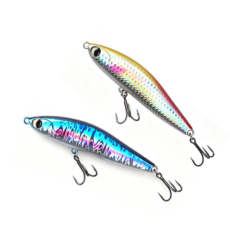 HOWELL Stream Sinking Pencil Fishing Lure Midwater Treble Hook Hard Bait for Freshwater/Saltwater Fish Lake River Use Sea Bass