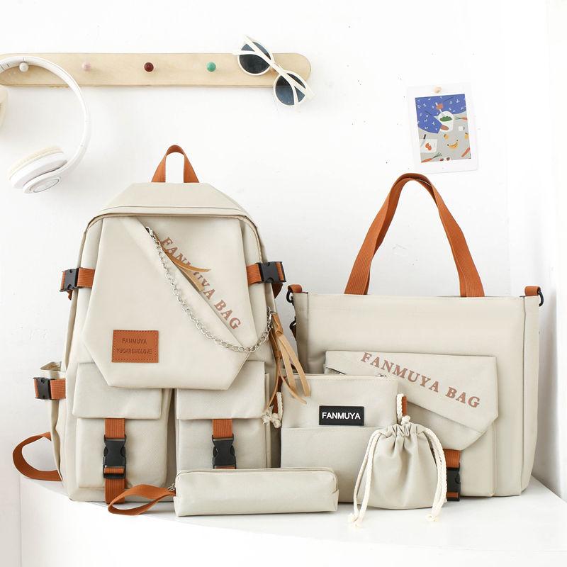 Набор из 5 предметов рюкзак сумка через плечо сумка-кроссбоди пенал набор Ackpack с сумкой-тоут и кошельком большая вместимость легкий и дышащий для улицы K 1 set 2819₽