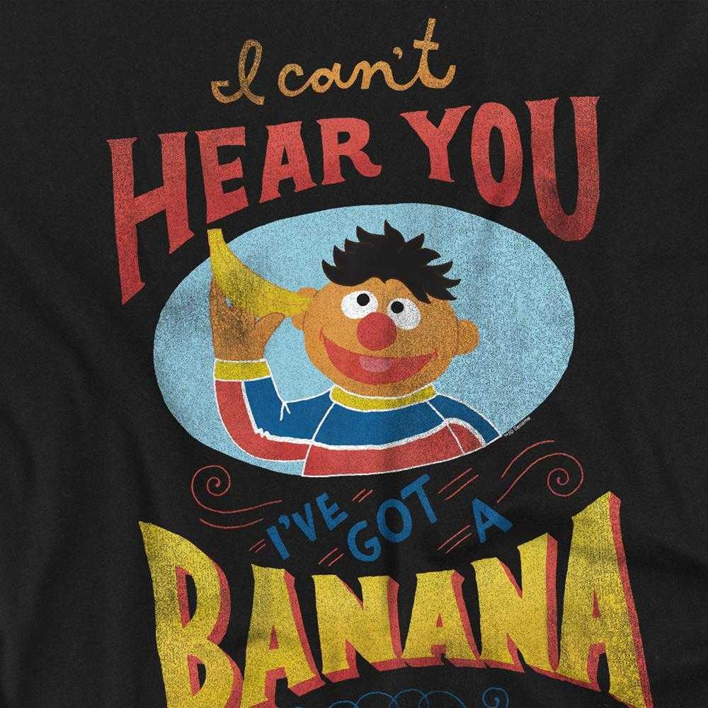 Sesame Street Unisex Adult Banana In My Ear Ernie Long-Sleeved T-Shirt