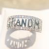 Hand Engraving Mother's Day Gift 2 Colors Authentic Silver Color Ring Grandma Hollow Ring Original Wedding