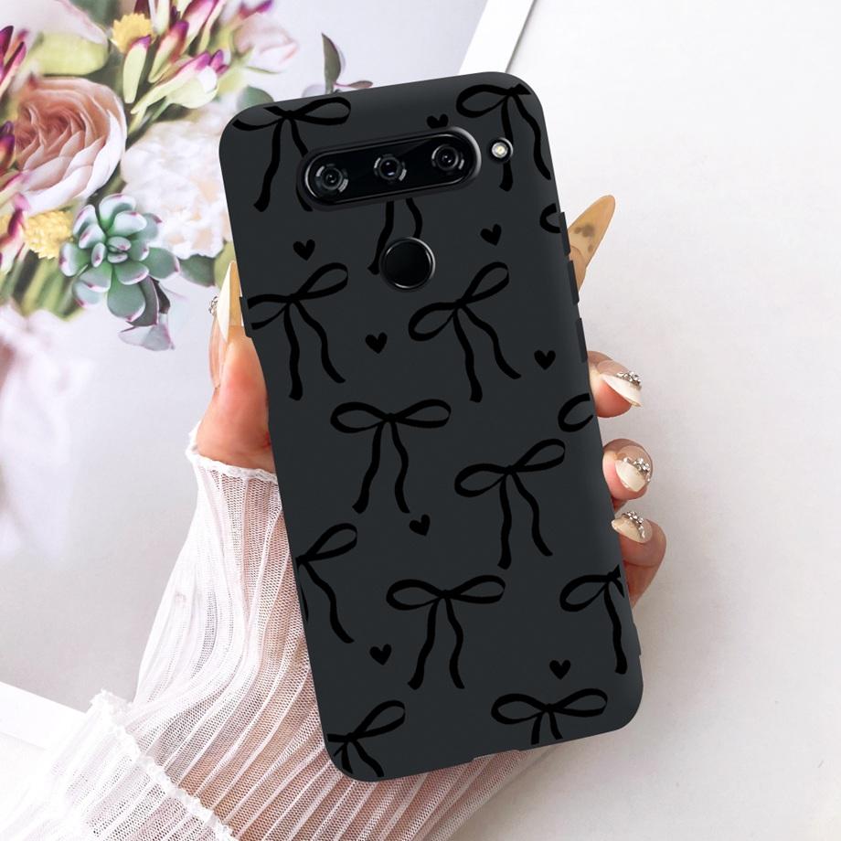 Für LG V40 V50s V35 ThinQ LG V8X ThinQ V30 2017 Handyhülle Weicher TPU-Stoßfänger Rückseite Coole Cartoon-Luxus-Schmetterlingsblume Funda