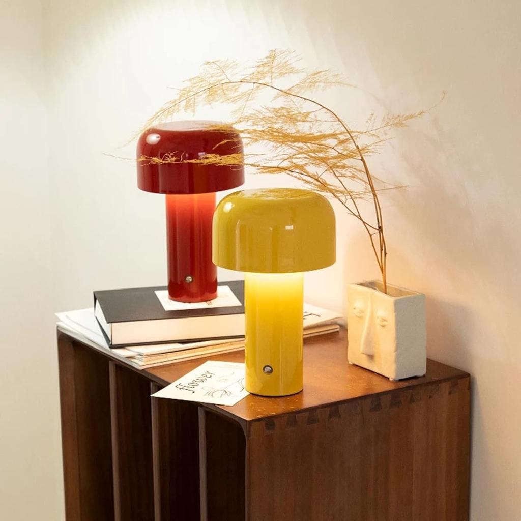 Liuwei Desk Lamp for Cordless Touch Dimming,USB Rechargeable Led Night Light Modern Mushroom Table Lamp for Living