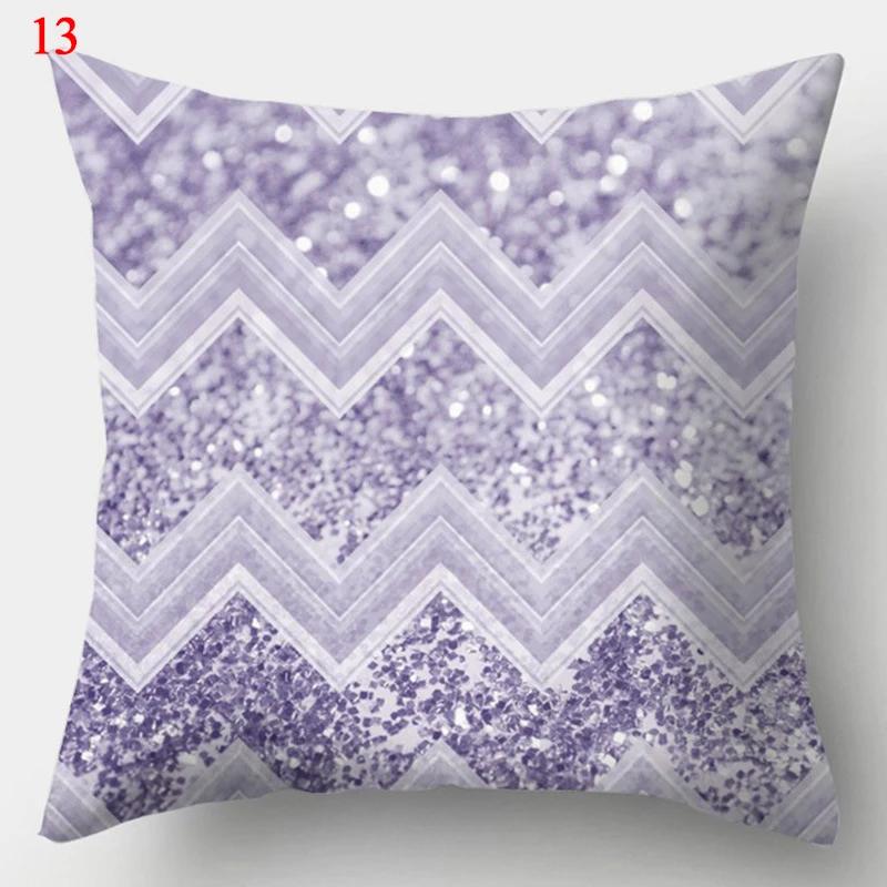New Purple Geometric Pillowcase Decorative Cushion Cover  Home Sofa Decor Square