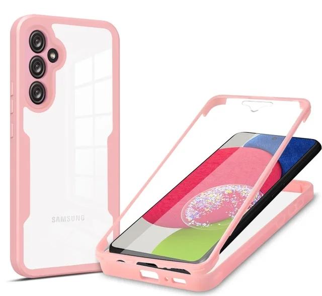 360° Plně krycí pouzdro pro Samsung Galaxy S25 S24 A56 A55 A34 A54 A35 A25 A15 A53 A33 A13 A14 A52 Nárazuvzdorné pouzdro s ochranou displeje