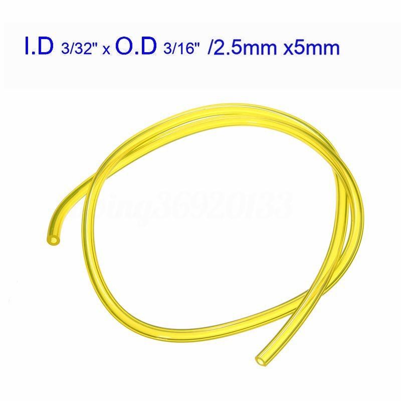 Yellow Petrol Fuel Gas Line Pipe Hose Fits For Trimmer Chaaw Blower 2MM 3MM