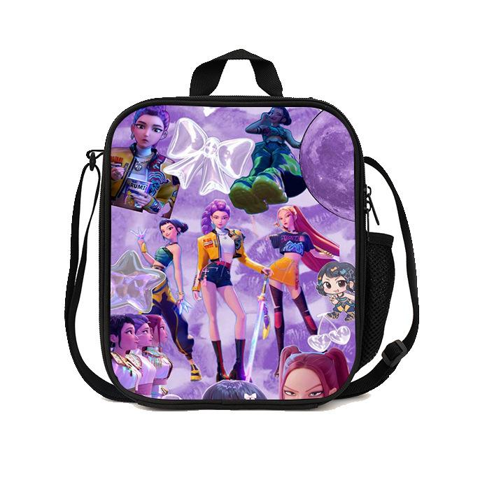 Gedruckte Hexenjäger K-Pop Essensbeutel, Studentin Huntrix Kpop Picknicktasche Kühltasche, Thermoisolierbeutel