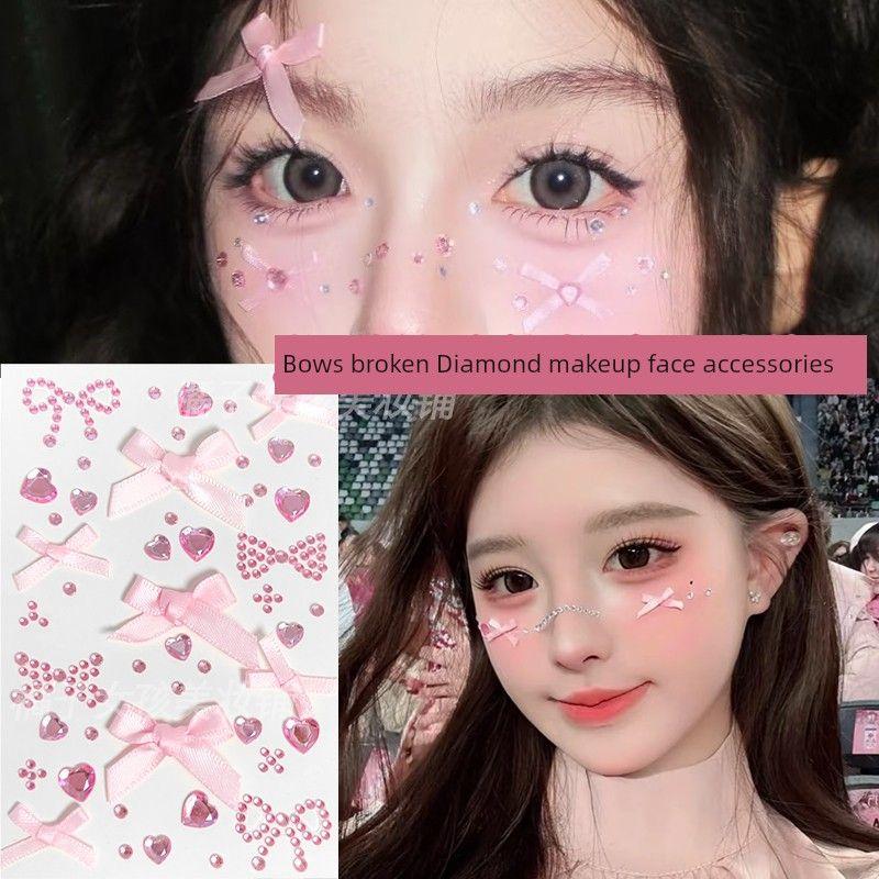 Music Festival Makeup Face Pasters Butterfly Ornament Star Moon Stick-on Crystals Concert Face Sticker Ornament Ornament Rhinestone Bright Diamond