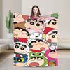 Shinchans 90S Cartoon Flannel Blanket  Awesome Throw Blankets For Bed Sofa Couch 150*125Cm Rug Piece