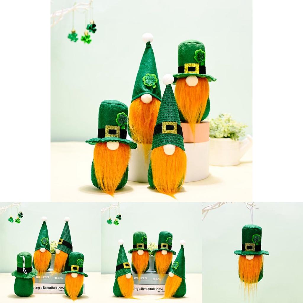 St.patrick's Day Decoration Gnomes Plush Toy Shamrock Faceless Gonk
