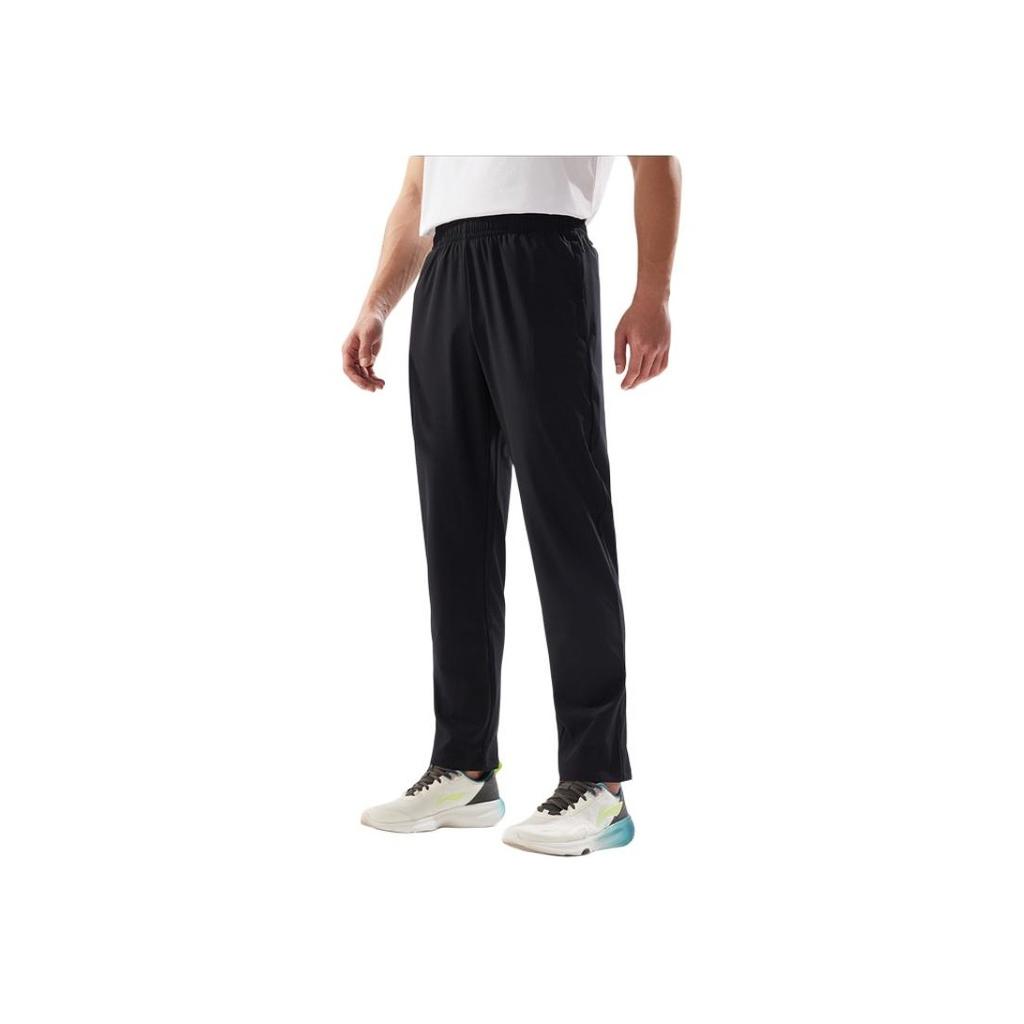 Li-Ning Breathable Solid Color Mid-Rise Comfortable Straight-Leg Sports Pants Men Bottoms Black AYKV141-2