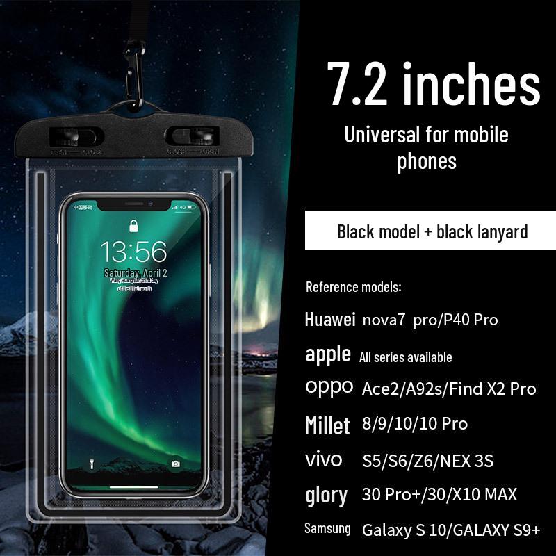 Luminous Waterproof Phone Case with Touch Screen for Swimming and Rafting.