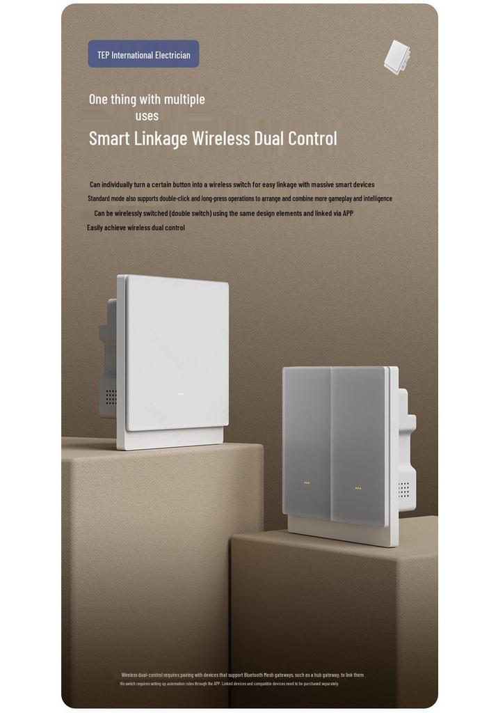 Smart Remote Home Switch Control Panel: Mijia App, Zero Fire Version