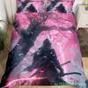 Japanese Samurai Bedding Set Full Size Cherry Blossoms Comforter Cover Red Sun Hokusai Duvet Cover Fuji Mountain Quilt Cover