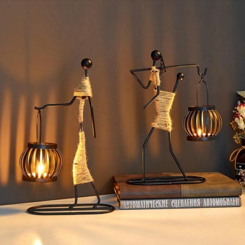 New Vintage Candle Holders Home Metal People Model Candelabros Decorative Creative Candlestick Party Wedding Centerpices