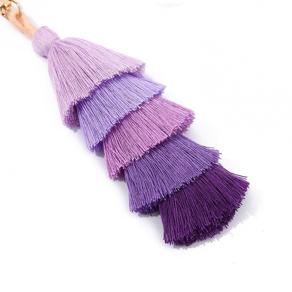 Handmade Colorful Tassels Keychain Car Keyring Holder Bag Charms Handbags Pendant for Wallet Purse Decorations Gifts