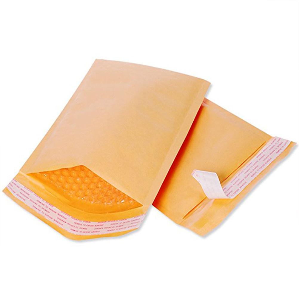 100Pcs Bubble Padded Envelopes Kraft Paper Sturdy Self Sealing Mailing Bags Lightweight Shockproof Waterproof for Office Home оранжевый