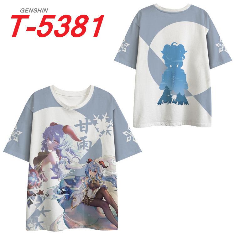 Pánské tričko s krátkým rukávem s 3D potiskem Zhongli z hry Genshin Impact One Piece