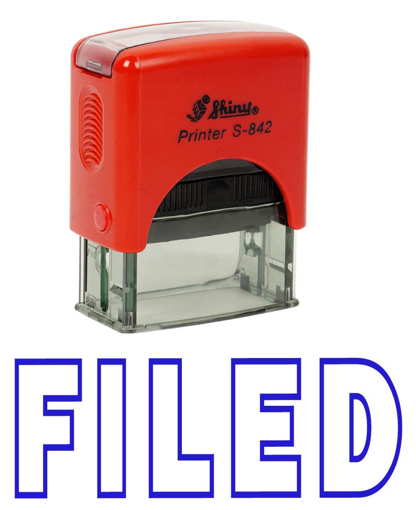 FILED Self Inking Rubber Stamp Office Stationary Custom Shiny Stamp