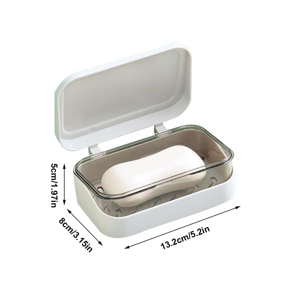 Bathroom Soap Dish With Lid Home Plastic Soap Box Keeps Soap Dry Soap Dish With Drainage Tray Travel Essential Supplies