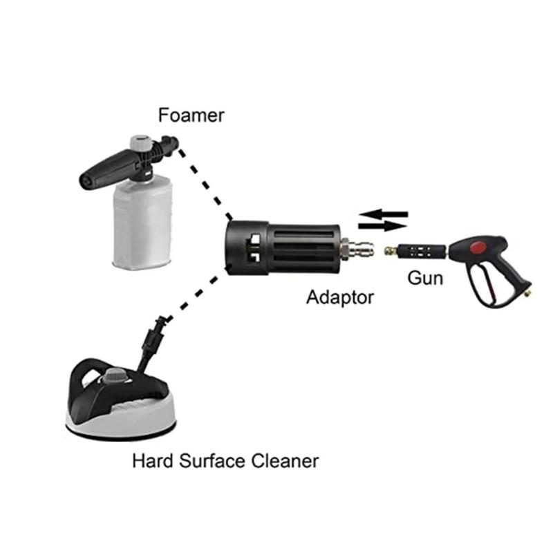 Universal Car Wash Water Guns Attachments High Impact Nozzle Quick Connect Fittings Auto Detailing Kit
