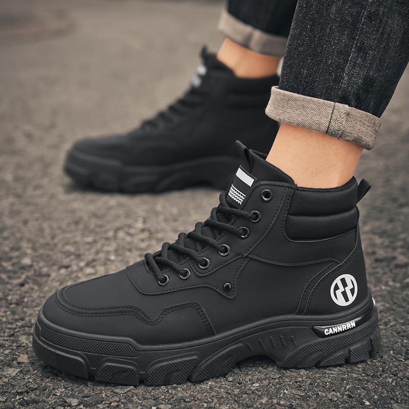 High-top Martin boots men's shoes autumn 2024 new tooling shoes men's Korean version versatile British style retro platform short boots