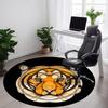 1pc Tiger Pattern Office Round Area Rug,  Mat Suitable For Office, Under Office Chairs Bedroom Living Room Home Decor, Room Deco