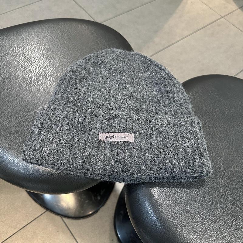 

Korean Knitted Hat for Women s Trendy Letter Mark Wool Hat Warm Autumn and Winter Cold Hat Ear Protection Head Fashionable and Versatile