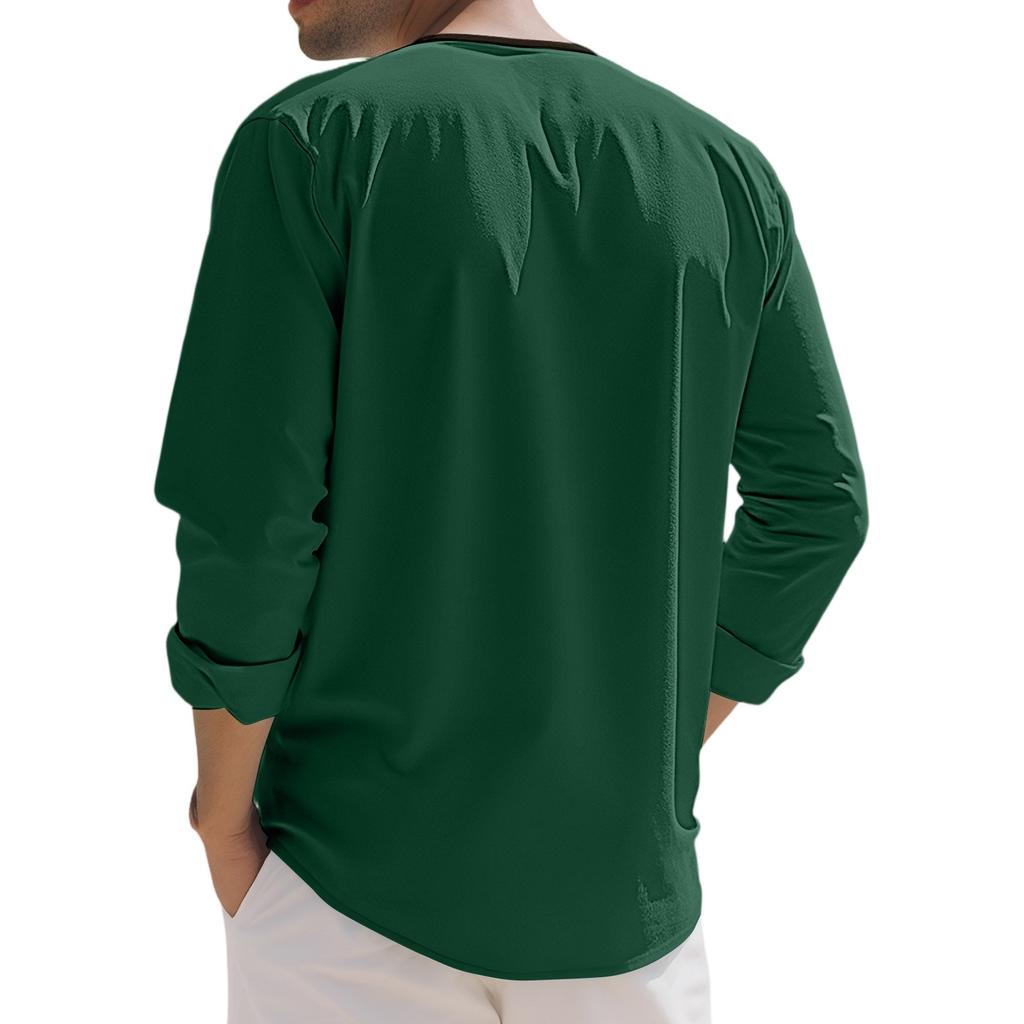 New Solid Color Linen Design For European And American Men's Casual Sports