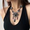 Bohemia Ethnic Tassel Necklace Pearl Rhinestone Necklace Women Ethnic Style Forehead Chain  Girls