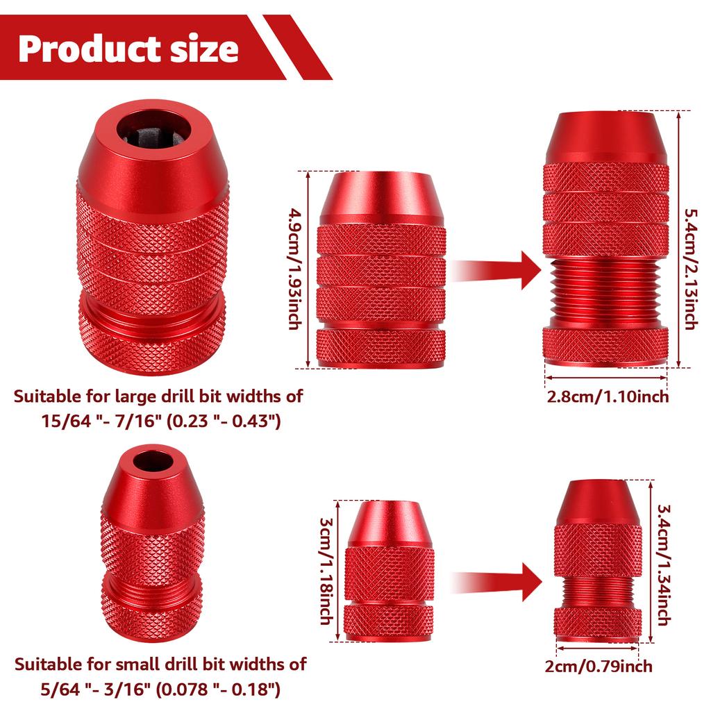 2PCS Drill Bit Depth Stopper Adjustable Drill Stop Set Stop Ring Aluminum Range 5/64in 3/16in 15/64in7/16 In Woodworking Tools