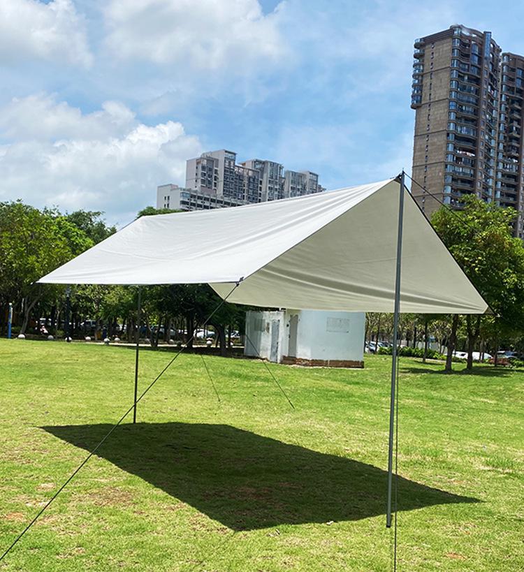 Taşınabilir Açık Hava Tente Çadırı - Güneş ve Yağmur Koruması, Kamp ve Park Kullanımı İçin Gümüş Kaplamalı Pergola.