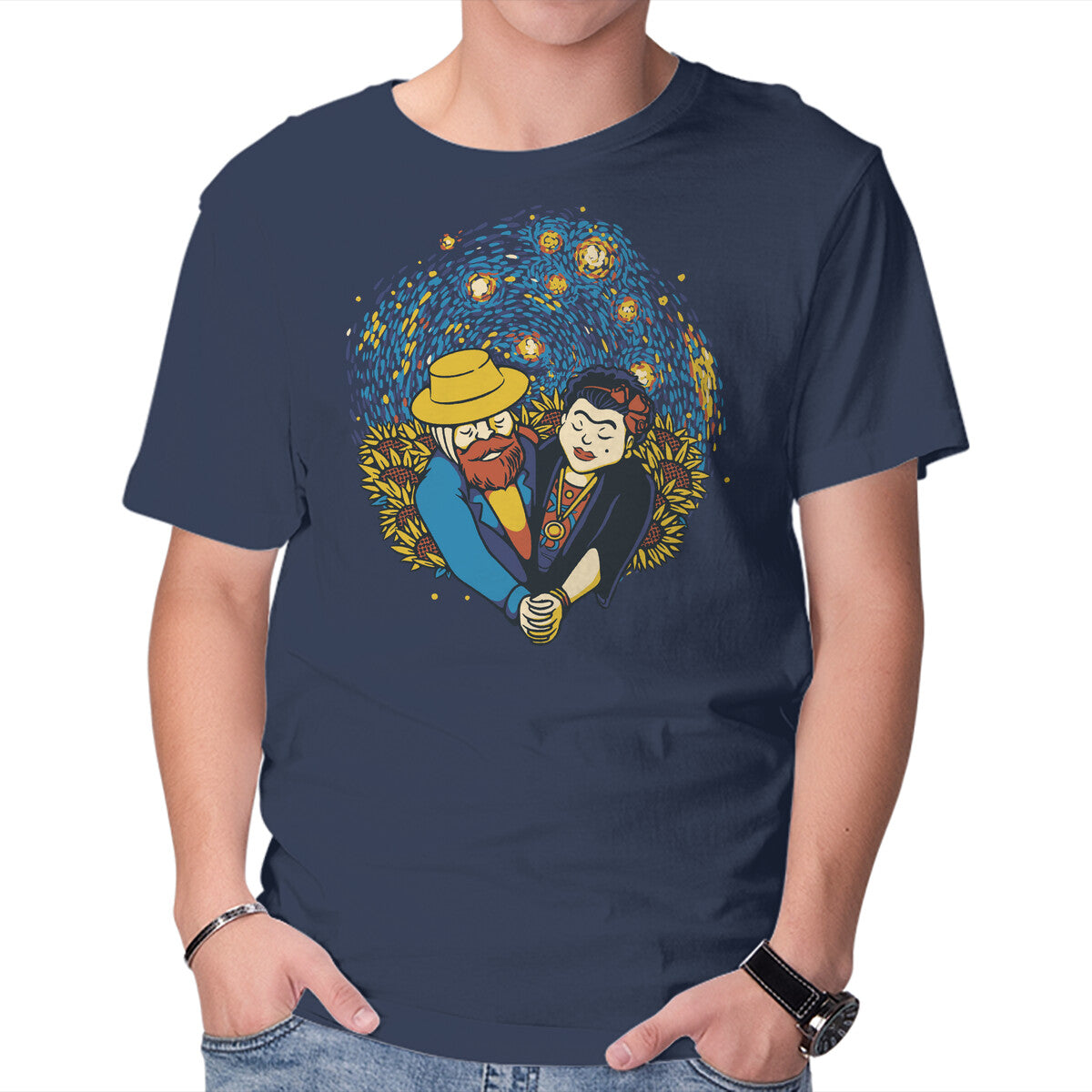 Unisex Crew Neck T-Shirt Sunflower Lovers Graphic Short Sleeve Casual Tee L