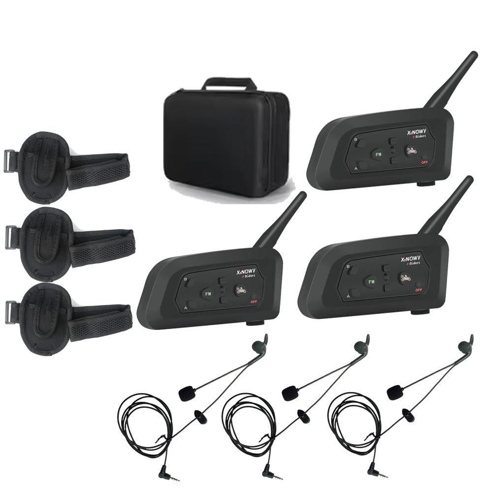 3 Pcs Xinowy V4 Football Referee Intercom Headset 1200M Full Duplex Bluetooth MP3 Headphone Wireless Soccer Hockey Interphone