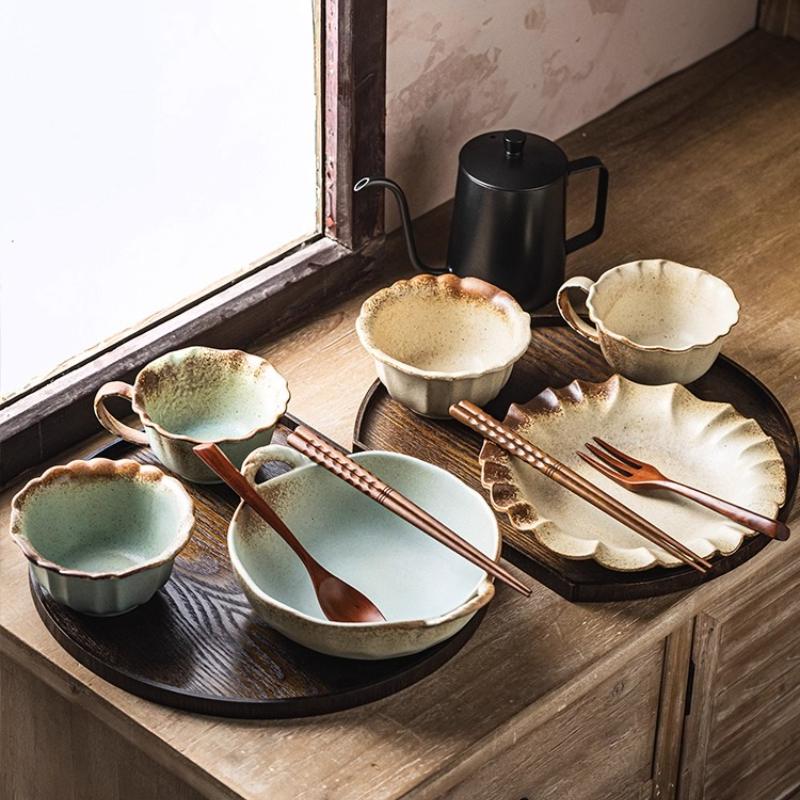 One-Person Minimalist Tableware Set Porcelain Breakfast Bowl with Chopsticks Home Single Meal Dining Set