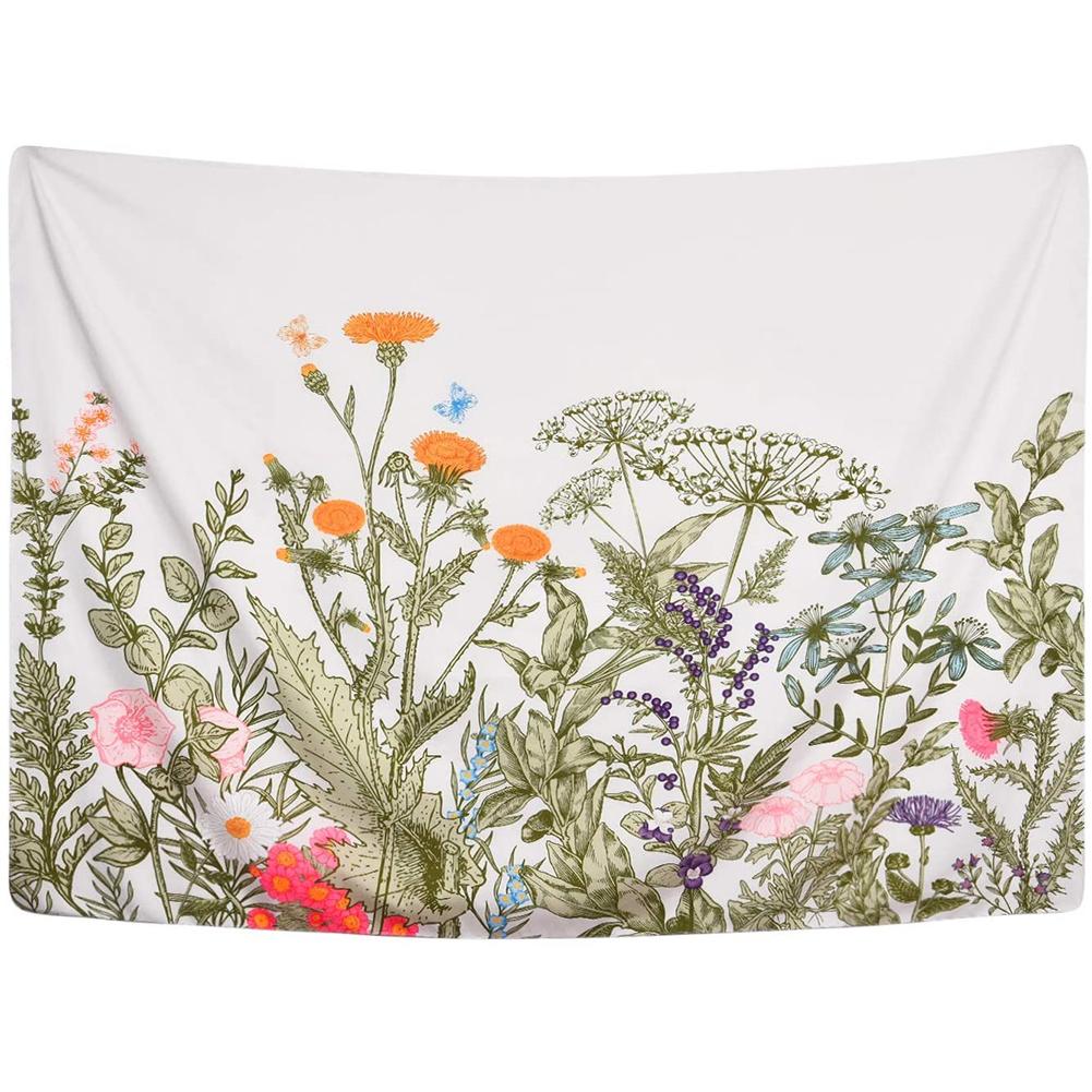 

Colorful Floral Green Plants Wall Tapestry Wall Hanging Decorative Background Wall Cloth Wall Art For Home Decor 150 x 130cm