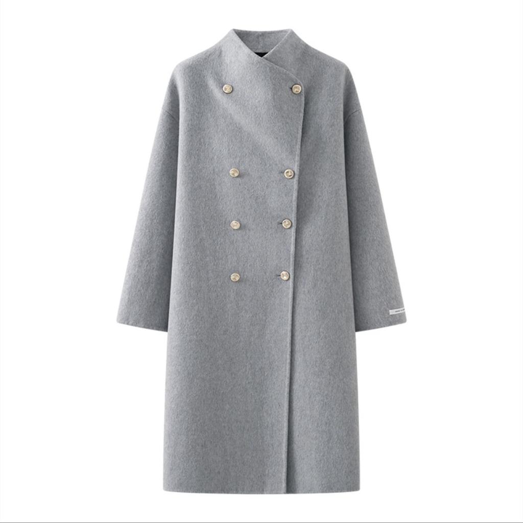 Women's Long, Loose-fitting, Elegant, Slim-fitting, and Stylish Coat for Autumn and Winter.