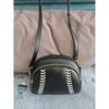 IELGY Trendy Leather Retro Baseball Style Shoulder Bag Zipper Shoulder Strap Crossbody Bag