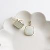 Ento Square Pendant White Drop Earrings