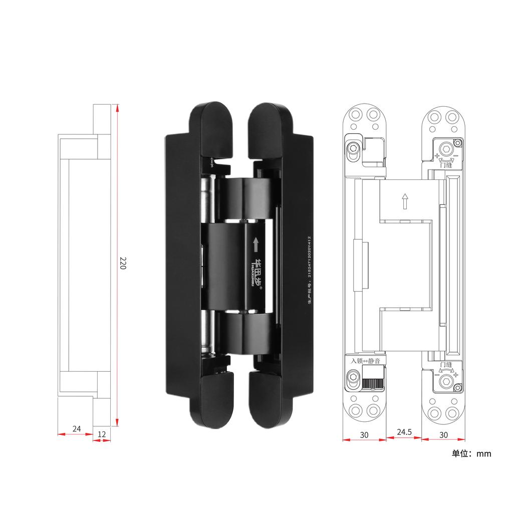 Hot Sale Modern Design 2D Adjustable Soft Self-Closing Hydraulic Aluminum Alloy Conceal Wood Door Hinge Spring Closer Heavy-Duty
