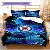 Name Custom Cruz Azul Logo Pattern Bedding Set Quilt Cover Pillowcase Home Decor Gift (1 * duvet cover + 2 * pillowcase, without core)