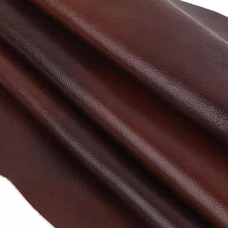Brown Thin Cowhide Material 1.2mm Color Matching Leather Seat Sofa Cushion Dual Color Pure Leather Fabric Whole Sheet
