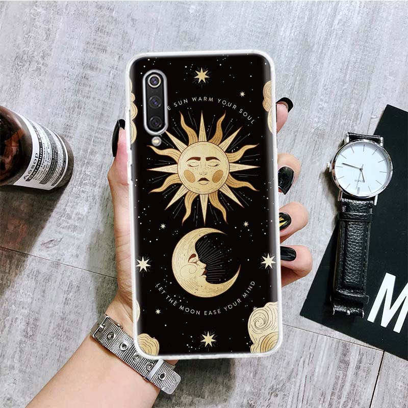 Funny Sun Moon Face Phone Case For Xiaomi Redmi Note 10 9 8 11 Pro 11T 11S 10S 9S 9A 9C 9T 8T 8A 7 7A 5 Art Pattern Cover Coque