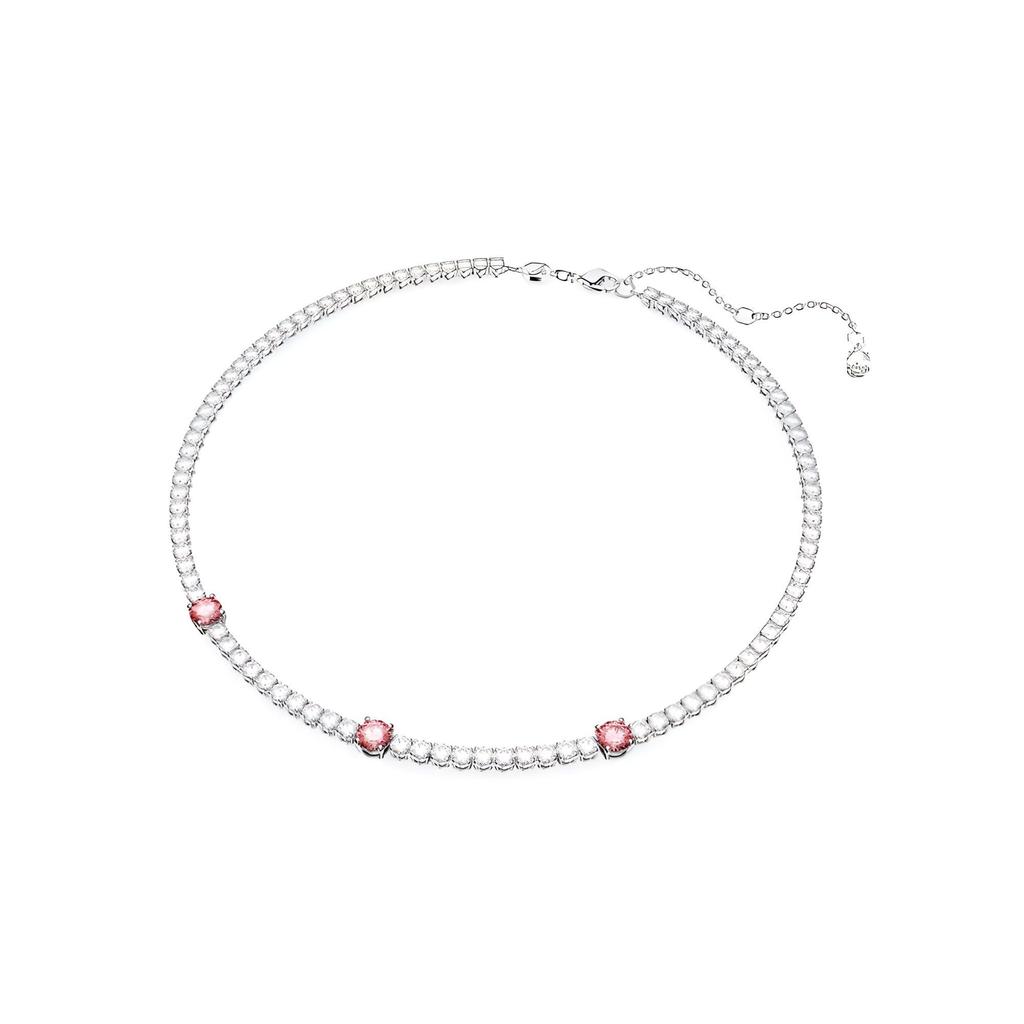 Swarovski Matrix Tennis Plain Inlay Design Rhodium Plated Necklace Women Necklace Silver 5666165