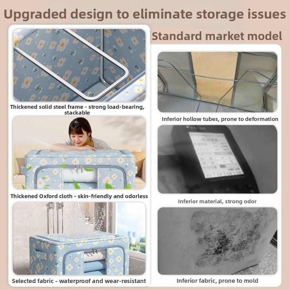 Large Capacity Oxford Fabric Storage Box Waterproof Wardrobe Organiser Sorting Box  Wardrobe