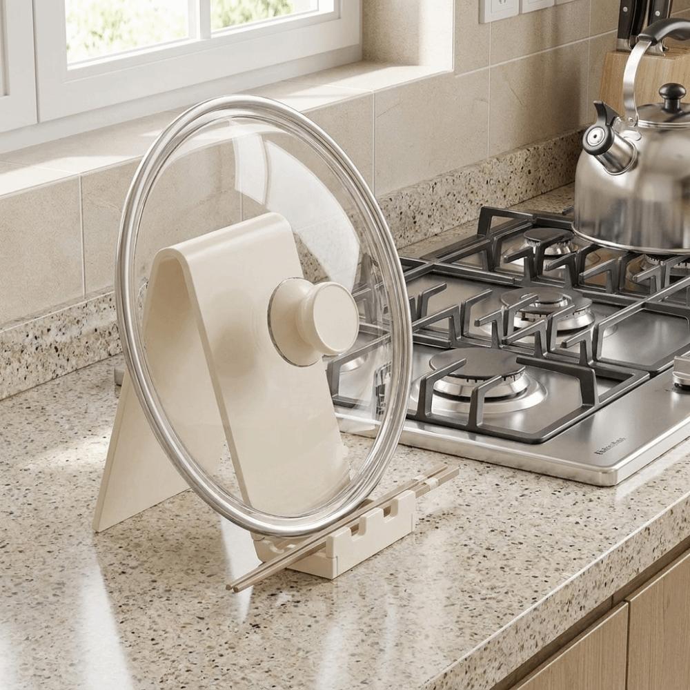 Rustproof Pot Lid Holder Stable Cutting Board Holder Easy To Clean Spatula Holder Pantry