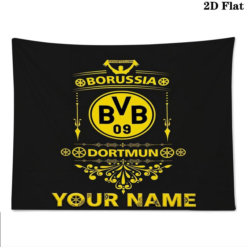 Borussia Custom Name Wall Tapestry Aesthetic Wall Hanging Printed Fabric Blanket Decorative Tapestries for Bedroom Living Room Home Decor