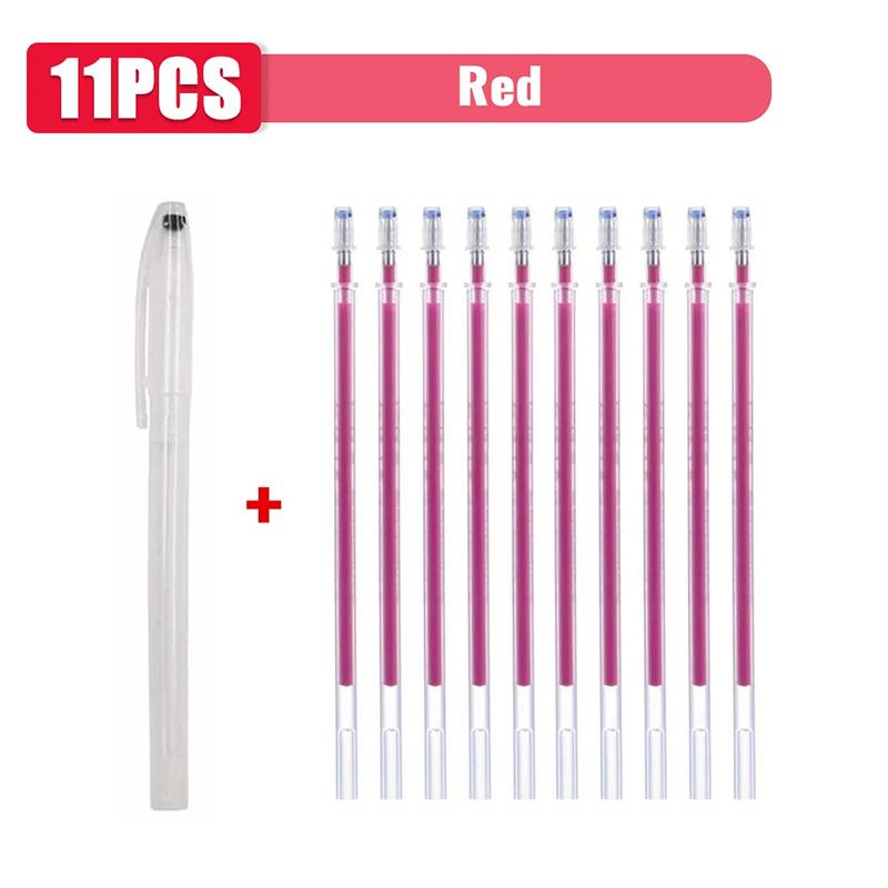 

10Pcs Water-Soluble Disappearing Pen Stitch Marker Draw Grid On Fabric Embroidery Temporary Erasable Marking Refills Sewing Tool червоний